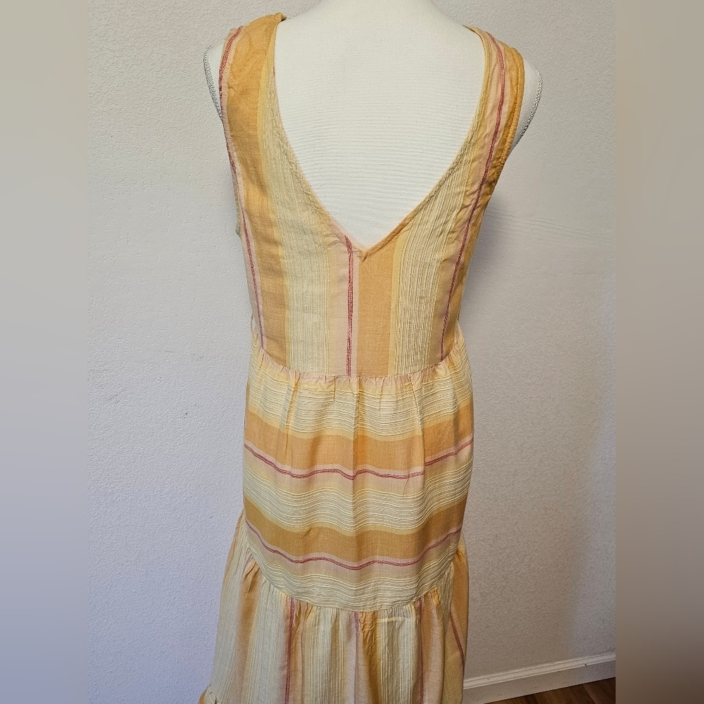 Lspace Clara Yellow Color Block Stripe Tiered Dre… - image 5